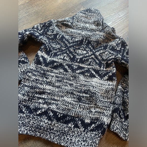 Gymboree 
Navy blue and white/ivory shawl collar sweater - Picture 3 of 5